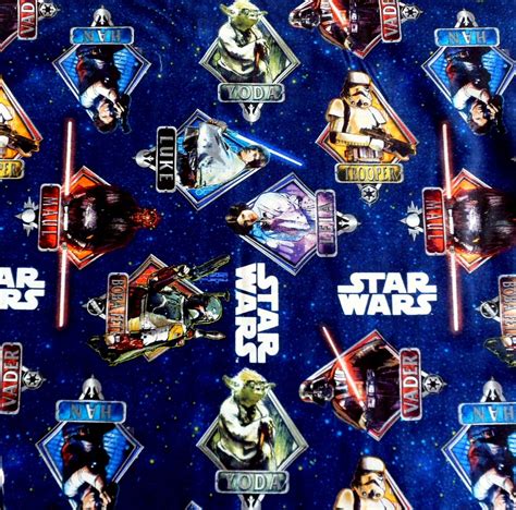 star wars cotton fabric metallic logo|star wars fabric for quilting.